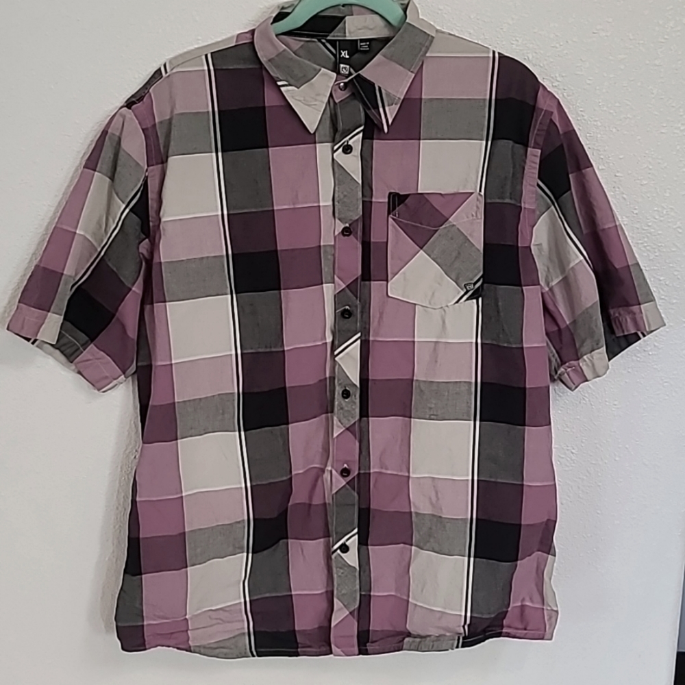 Ocean current Buffalo plaid button up